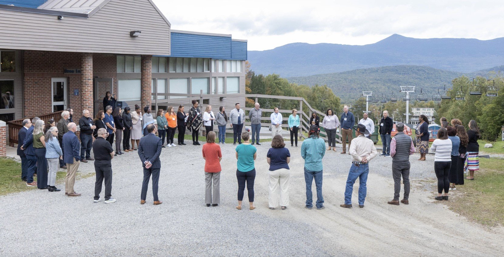 People gathered from across the country to participate in the Northeast convening. Here, participants gather in a circle to talk about the power of story.
