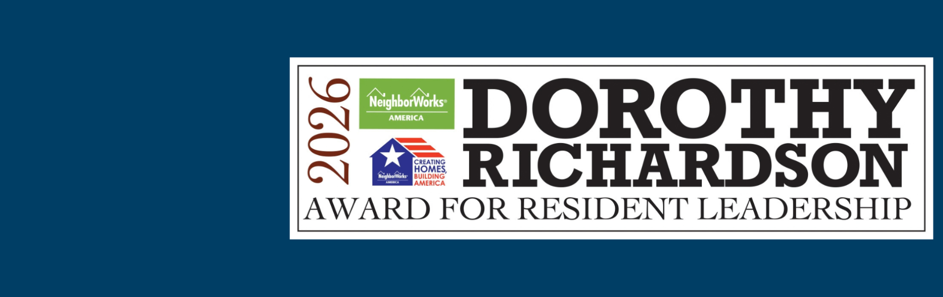 Banner for the Dorothy Richardson Award for Resident Leadership 2026